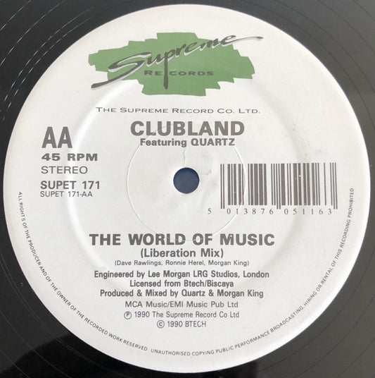 Clubland Featuring Quartz - Let's Get Busy (Pump It Up) vinyl record, 12" (Very Good Plus (VG+)) | Lulo Records