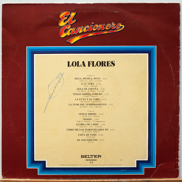 Lola Flores : El Cancionero (LP, Comp)
