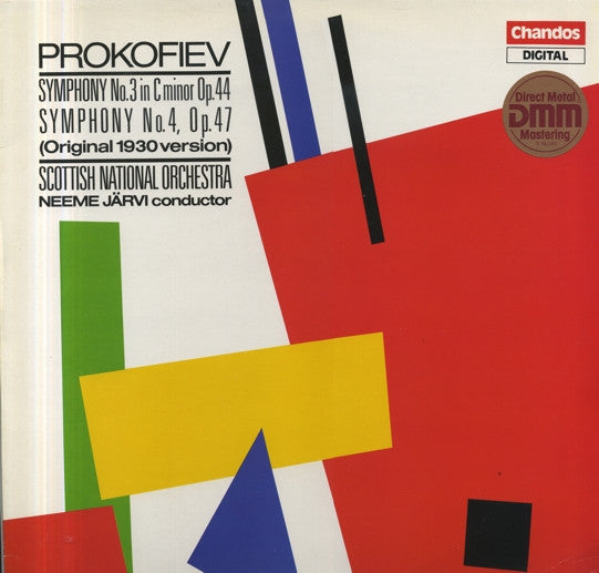 Sergei Prokofiev / Royal Scottish National Orchestra, Neeme Järvi : Symphony No.3 In C Minor Op.44 / Symphony No.4, Op.47 (Original 1930 Version) (LP)
