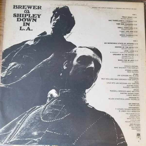Brewer And Shipley : Down In L.A. (LP, Album)