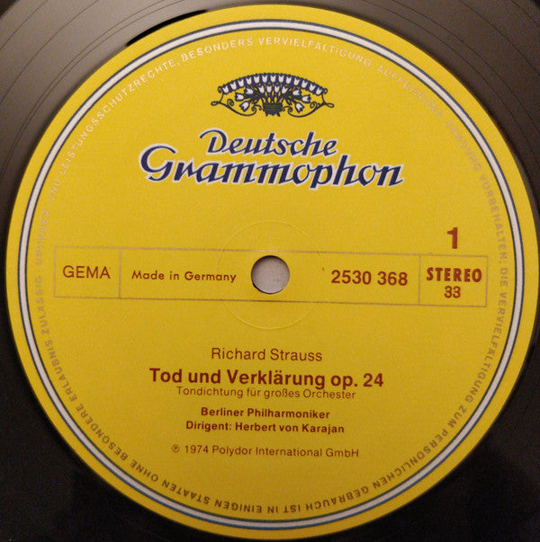 Richard Strauss - Gundula Janowitz • Berliner Philharmoniker • Herbert von Karajan : Tod Und Verklärung / Vier Letzte Lieder (LP)