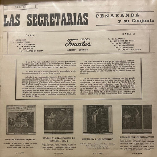 Peñaranda Y Su Conjunto - Las Secretarias vinyl record, LP (Very Good Plus (VG+)) | Lulo Records