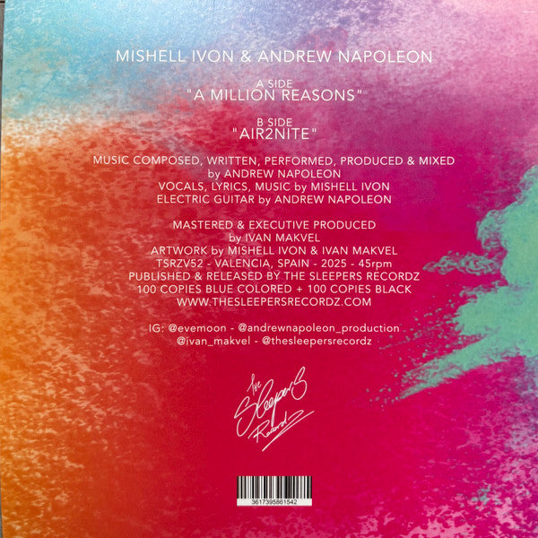 Mishell Ivon, Andrew Napoleon (2) : A Million Reasons / Air2Nite (7", Ltd, Blu)