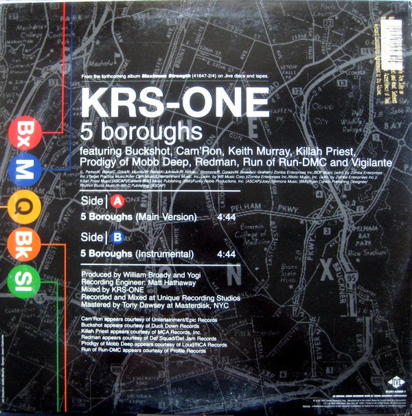 KRS-One : 5 Boroughs (12", Single, Promo)