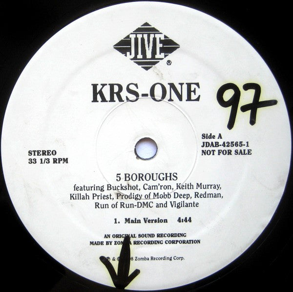 KRS-One : 5 Boroughs (12", Single, Promo)
