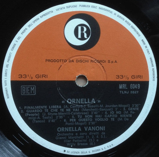 Ornella Vanoni : Ornella (LP, Album)