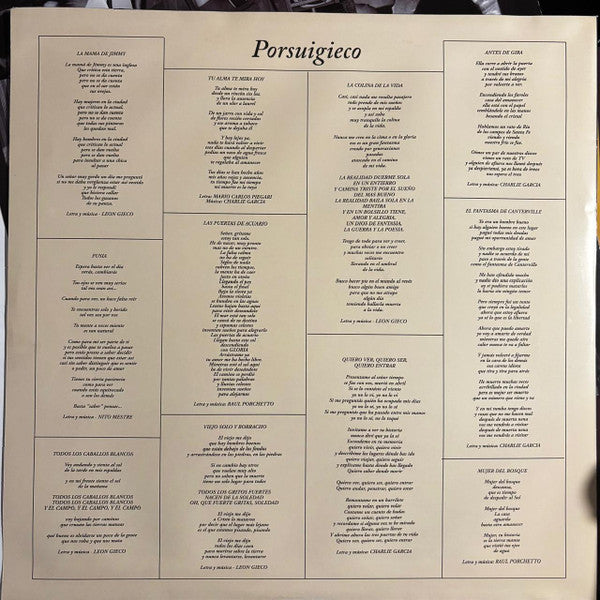PorSuiGieco : PorSuiGieco (LP, Album, RE, RM)