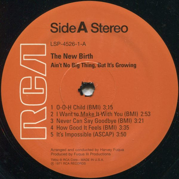 New Birth : Ain't No Big Thing, But It's Growing (LP, Album, RE)