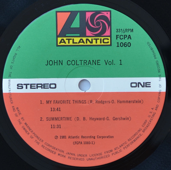 John Coltrane : John Coltrane Vol. 1 (LP, Comp)