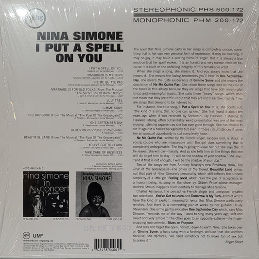 Nina Simone : I Put A Spell On You (LP, Album, RE, Spe)