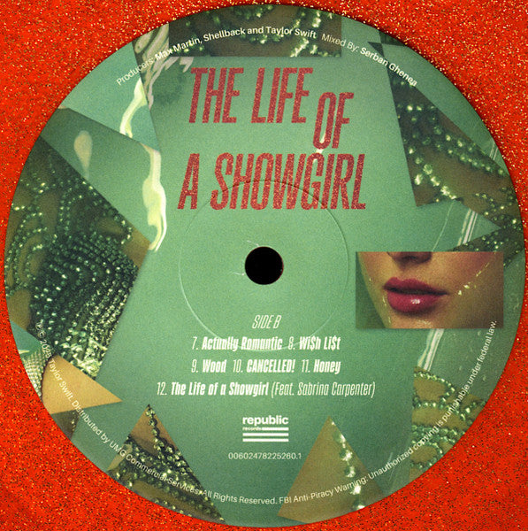 Taylor Swift : The Life Of A Showgirl (LP, Album, Ora)