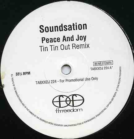 Soundsation : Peace And Joy (12", Promo)