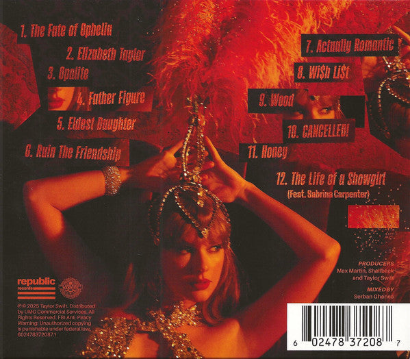 Taylor Swift : The Life Of A Showgirl (CD, Album + Box, Dlx, Ltd, Swe)
