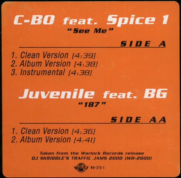 C-Bo / Juvenile (2) : See Me / 187 (12", Single, Promo)