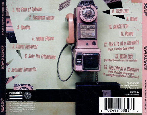 Taylor Swift : The Life Of A Showgirl (CD, Album, Ltd, Dre)