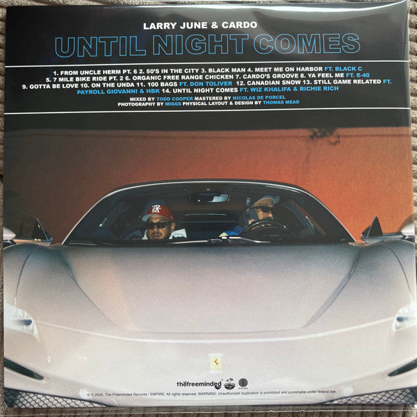 Larry June & Cardo (3) : Until Night Comes (LP, Album, Ltd, Gre)