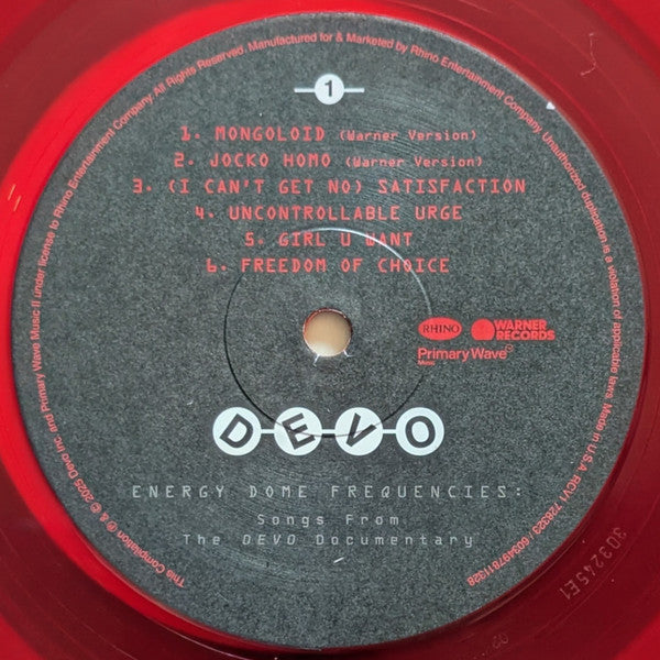 Devo : Energy Dome Frequencies (Songs From The Devo Documentary) (LP, Comp, Red)