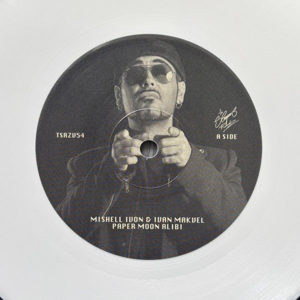 Mishell Ivon & Ivan Makvel : Paper Moon Alibi / Funk Inferno (105 Fahrenheit) (7", Ltd, Whi)