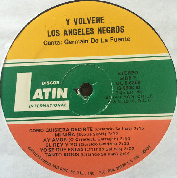 Los Angeles Negros : Y Volveré (LP, Album, RE)