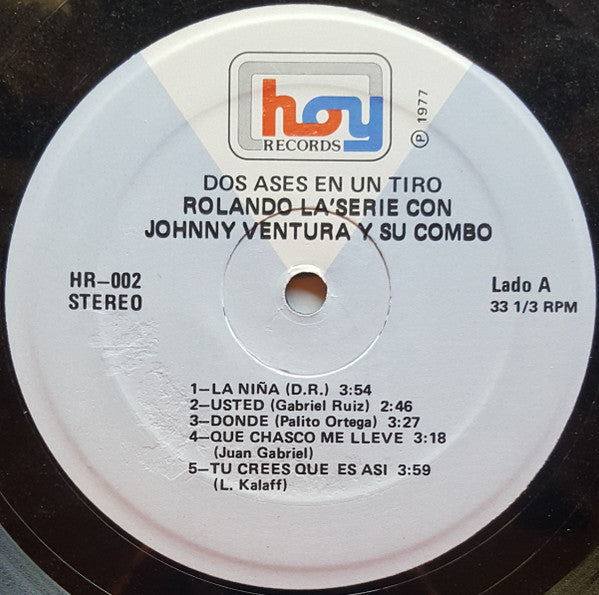 Rolando La Serie Con Johnny Ventura Y Su Combo : 2 Ases Al Tiro (LP, Album)