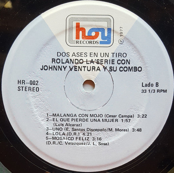Rolando La Serie Con Johnny Ventura Y Su Combo : 2 Ases Al Tiro (LP, Album)