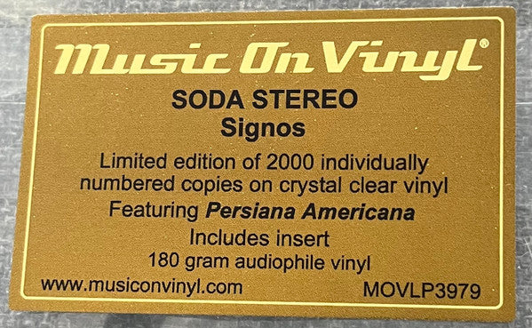 Soda Stereo : Signos (LP, Ltd, RE, RM, Tra)