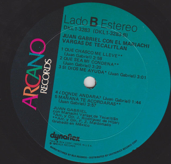 Juan Gabriel Con Mariachi Vargas de Tecalitlán : Juan Gabriel Con El Mariachi Vargas De Tecalitlan (LP, Album)