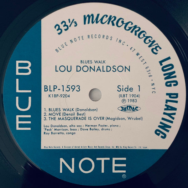 Lou Donaldson : Blues Walk (LP, Album, Mono, RE)