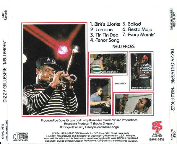Dizzy Gillespie : New Faces (CD, Album)