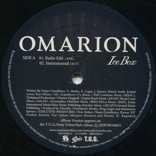 Omarion : Ice Box (12", Promo)