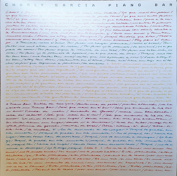 Charly Garcia : Piano Bar (LP, Album, RE, RM, Col)