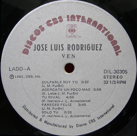 José Luis Rodríguez : Ven (LP, Album)