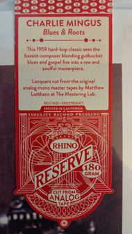 Charlie Mingus* : Blues & Roots (LP, Album, Mono, RE, 180)