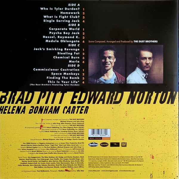The Dust Brothers : Fight Club - Original Motion Picture Score (2xLP, Album, Ltd, RE, Pin)