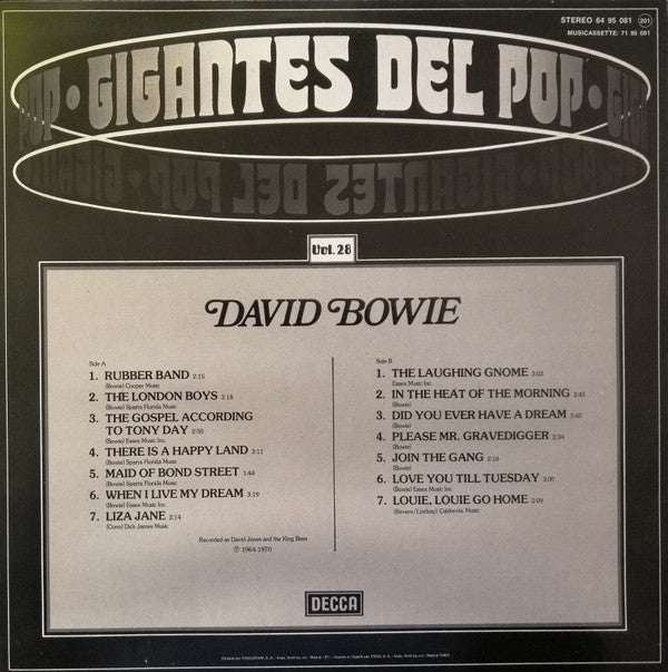 David Bowie : Gigantes Del Pop Vol. 28 (LP, Comp, MP, M/Print)