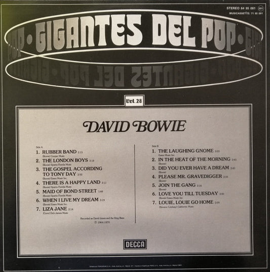 David Bowie : Gigantes Del Pop Vol. 28 (LP, Comp, MP, M/Print)