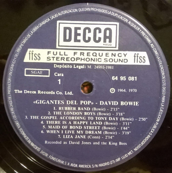 David Bowie : Gigantes Del Pop Vol. 28 (LP, Comp, MP, M/Print)