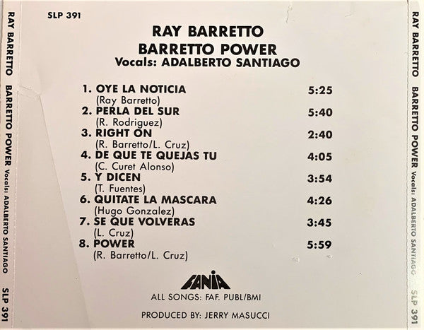 Ray Barretto : Barretto Power (CD, Album, RE)
