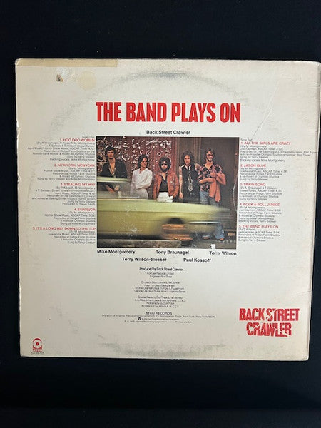 Back Street Crawler : The Band Plays On (LP, Album, Promo, PR-)