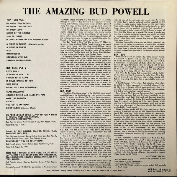 Bud Powell : The Amazing Bud Powell, Volume 1 (LP, Album, Mono, RE)