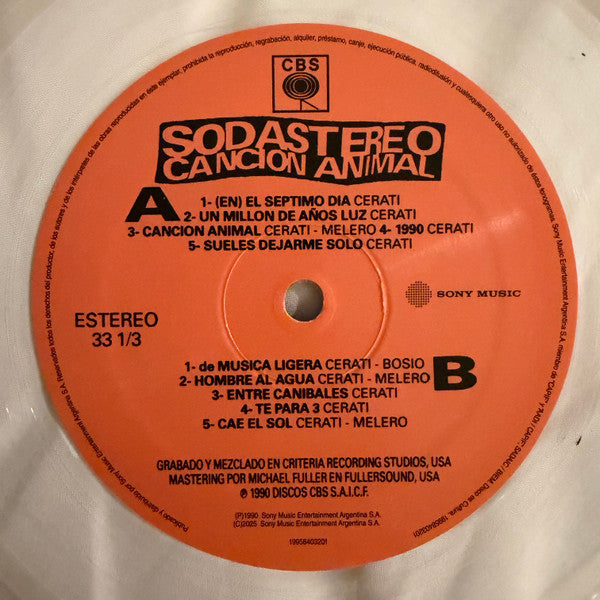 Soda Stereo : Canción Animal (LP, Album, Ltd, RE, Cle)