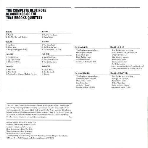 Tina Brooks : The Complete Blue Note Recordings Of The Tina Brooks Quintets (4xLP, Album, Comp + Box, Ltd, Num)