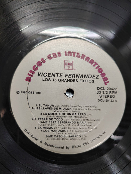 Vicente Fernandez : Los 15 Grandes Éxitos  (LP, Comp)