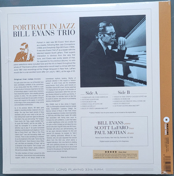 The Bill Evans Trio : Portrait In Jazz (LP, Album, Ltd, RE, Cry)