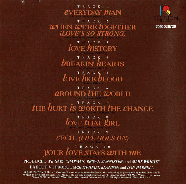 Gary Chapman : Everyday Man (CD, Album, RE, Son)