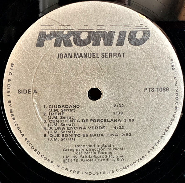 Joan Manuel Serrat : Joan Manuel Serrat (LP, Album)