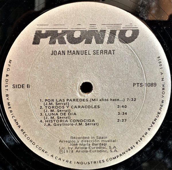Joan Manuel Serrat : Joan Manuel Serrat (LP, Album)