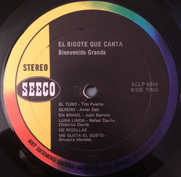Bienvenido Granda Con Orquesta* : El Bigote Que Canta (LP, Album)