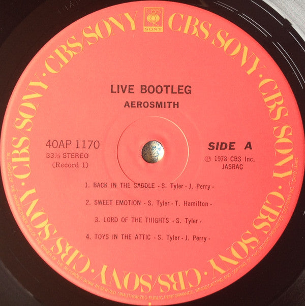 Aerosmith = エアロスミス* : Live! Bootleg = ライヴ・ブートレッグ (2xLP, Album, Gat)