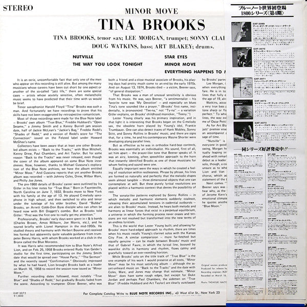 Tina Brooks : Minor Move (LP, Album, Ltd)